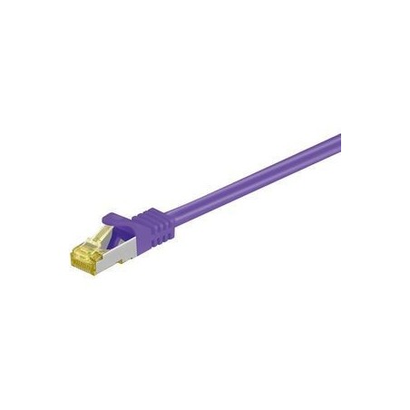 Goobay CAT 7 SFTP 50cm Patch Cable - High-Speed Purple Cable for Reliable Connectivity - 4040849915826
